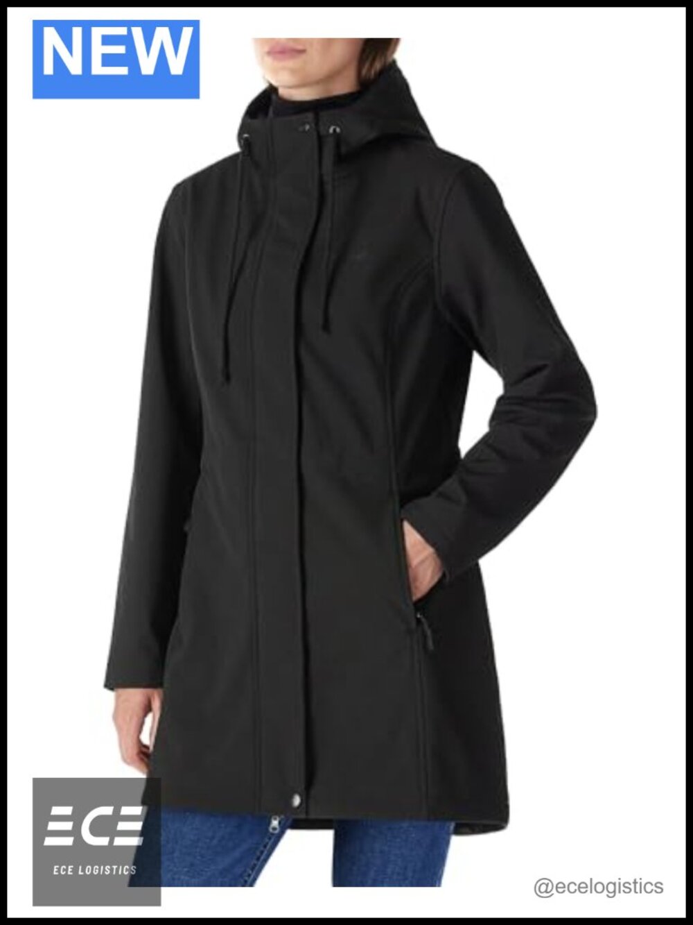 Waterproof Fleece Lined Hooded Softshell Raincoat Windproof Breathable